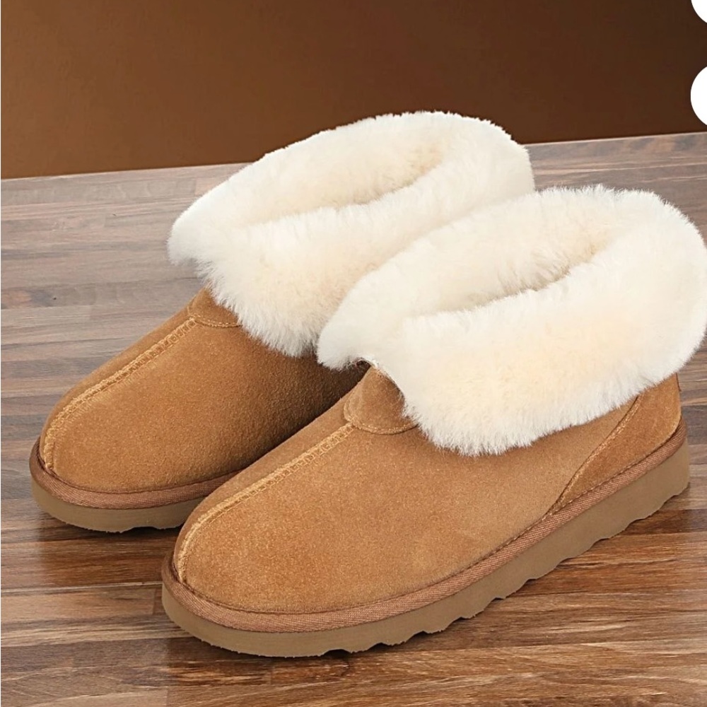 Women's Tan Shearling Ankle Boots